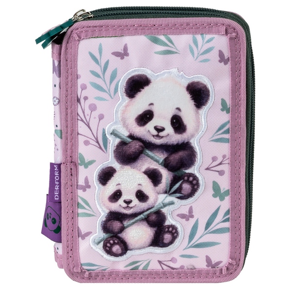 Piórnik z wyposażeniem dwukomorowy Panda 11 PWDPA11 Derform